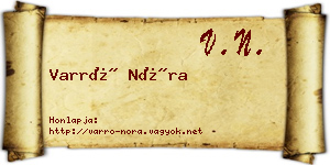 Varró Nóra névjegykártya